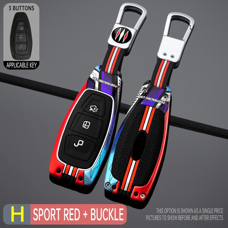 Styling Mouldings Metal Car Remote Key Case Cover Shell Fob for Ford Focus 3 4 ST Fiesta Fusion Kuga Ecosport Mondeo MK3 MK4 Pro