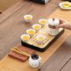 White porcelain tea set, gold silk bamboo rhyme car ancient rhyme tea set can be customized gift set, express cup camping set