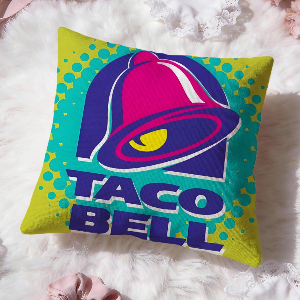 Mexican Flavor T-Taco Bell Cushion Cover Premium Comfort Reversible Pillow Cove -Two in One Design for Any Room & Car Interior