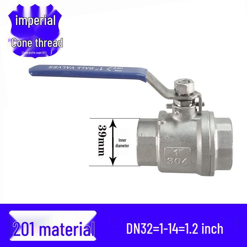 201/304 Stainless Steel Female Thread Ball Valve, Two-Piece, Available In 1/2", 3/4", 1", 2" (DN15-20)