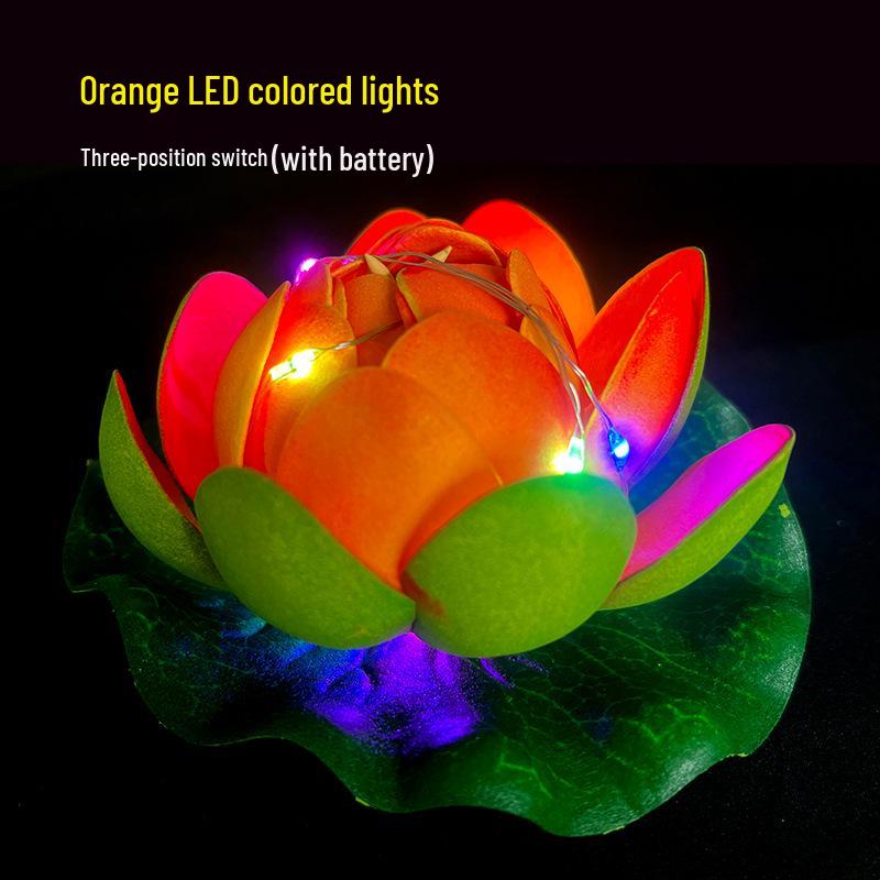 LED Silk Lotus Lamp - Perfect for Lantern Festival, Qixi, Valentine's Day, Water Surface, and DIY Decor.