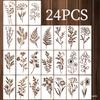 24 Pieces/set, Flower Painting Template, PET Material, Washable, DIY Wall Painting Template, Home Decoration, Spray Painted Hollow Painting Board
