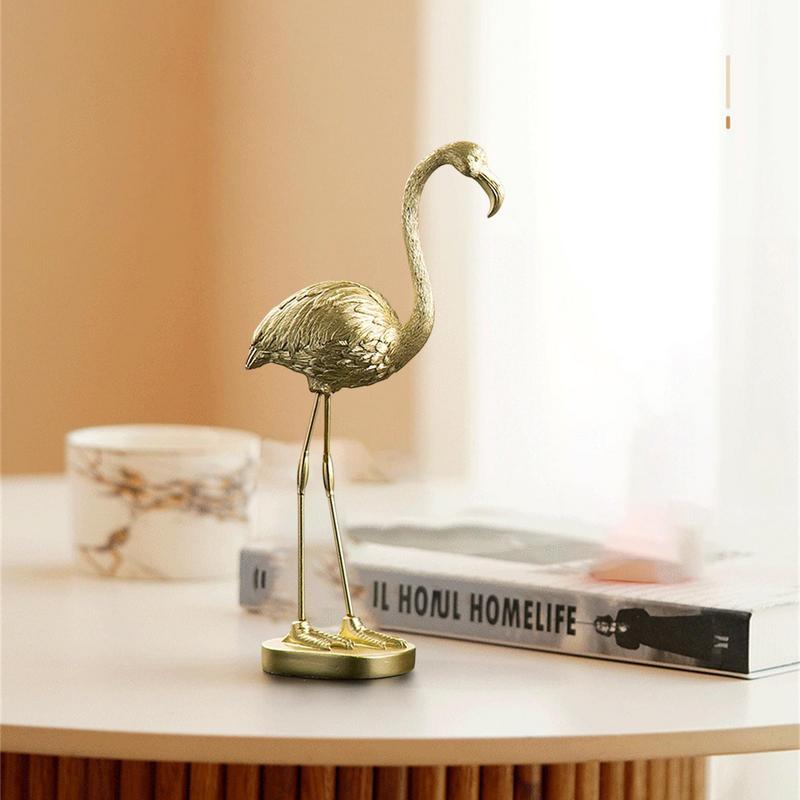NordicStyle Luxury Golden Flamingo Figurine Home Resin Decoration Crafts TV Cabinet Decoration Personality Creative Ornaments