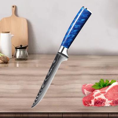Couteau de chef en acier inoxydable pour trancher la viande et les fruits Couteau de cuisine japonais Couteau de pêche Couteau de boucher Couteau d'office utilitaire Santoku