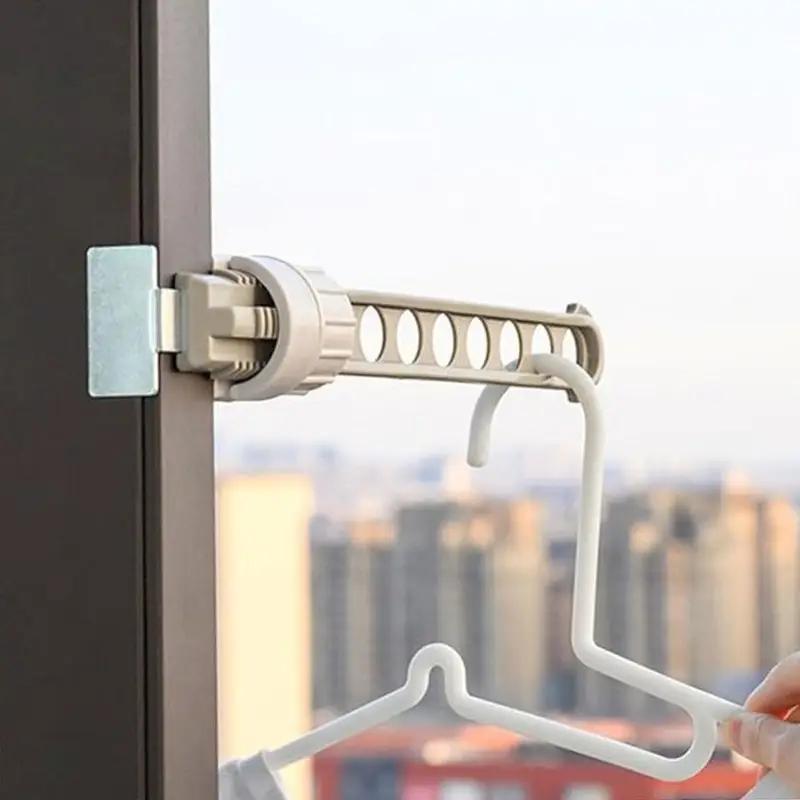 8-hole Portable Buckle Clothes Drying Rack Artifact Windowsill Balcony Hanging Clothes Drying Window Portable Travel Wardrobe