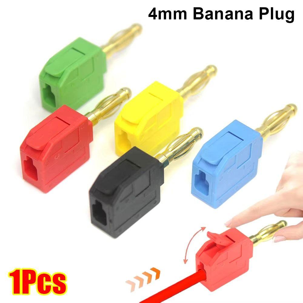1Pcs Solderless Banana Plug 4mm Wire Connector New Quick Connect Banana Jack  For Speakers