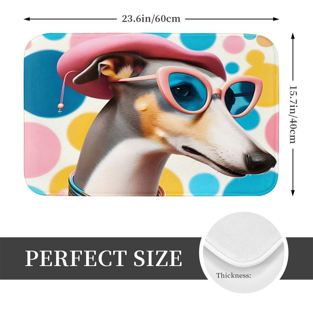 Winter Hound Greyhound Whippet Sighthound Dog Anti-slip Doormat Floor Mat Carpet Rug for Kitchen Entrance Bedroom Footpad Mats