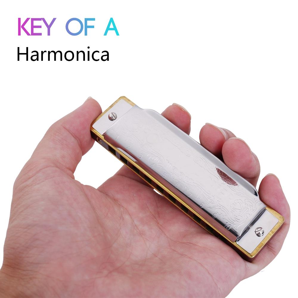 Harmonica Folk Master 1072 Standard Beginner 10 Hole 20 Tone Diatonic Key of C A D E F G 12 Tones Are Optional