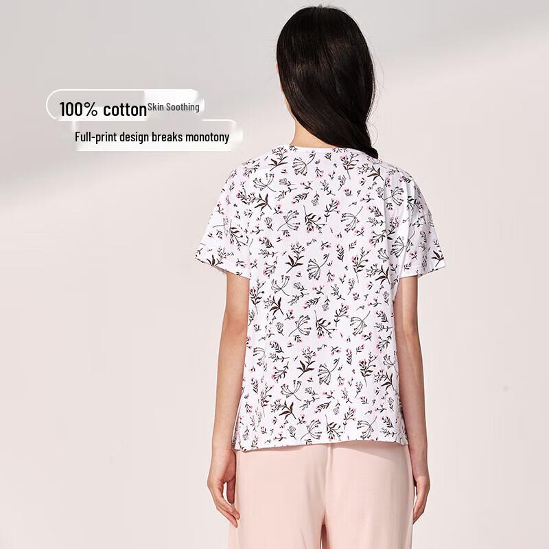 Yiershuang Women's Pure Cotton Short Sleeve Lounge T-Shirt