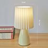 Milkshake Bedside Table Lamp E27 Warm Color LED Pleated Lamp Living Room Table Decorative Night Light Ceramic Indoor Lighting