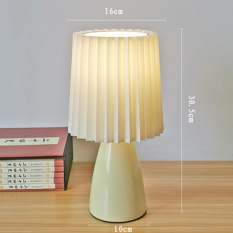 Milkshake Bedside Table Lamp E27 Warm Color LED Pleated Lamp Living Room Table Decorative Night Light Ceramic Indoor Lighting