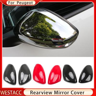 2Pcs Car Rear View Mirror Protection Cover Trim for Peugeot 2008 2016 -    2022 Side Mirror Covers Accessories