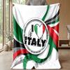 Italy Football Printed Flannel Blanket Skin Friendly Warm Decorative Throw for Indoor Couch Bed Daily Use