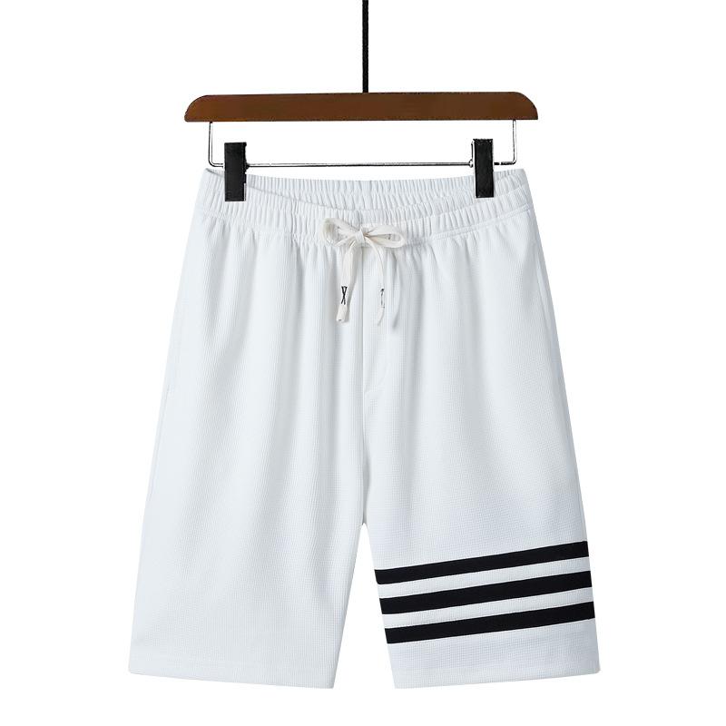Pantaloncini sportivi taglie forti per pantaloni capris casual waffle estivi da uomo