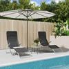 Vidaxl Folding Sun Loungers, 2 Pcs, Black, Textilene Fabric And Steel