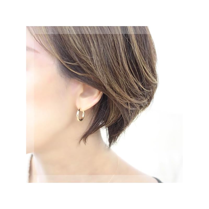 [Jewelry Excellente] K18YG hoop earrings 3.0mm×17mm ring hoop earrings (K18 yellow gold)