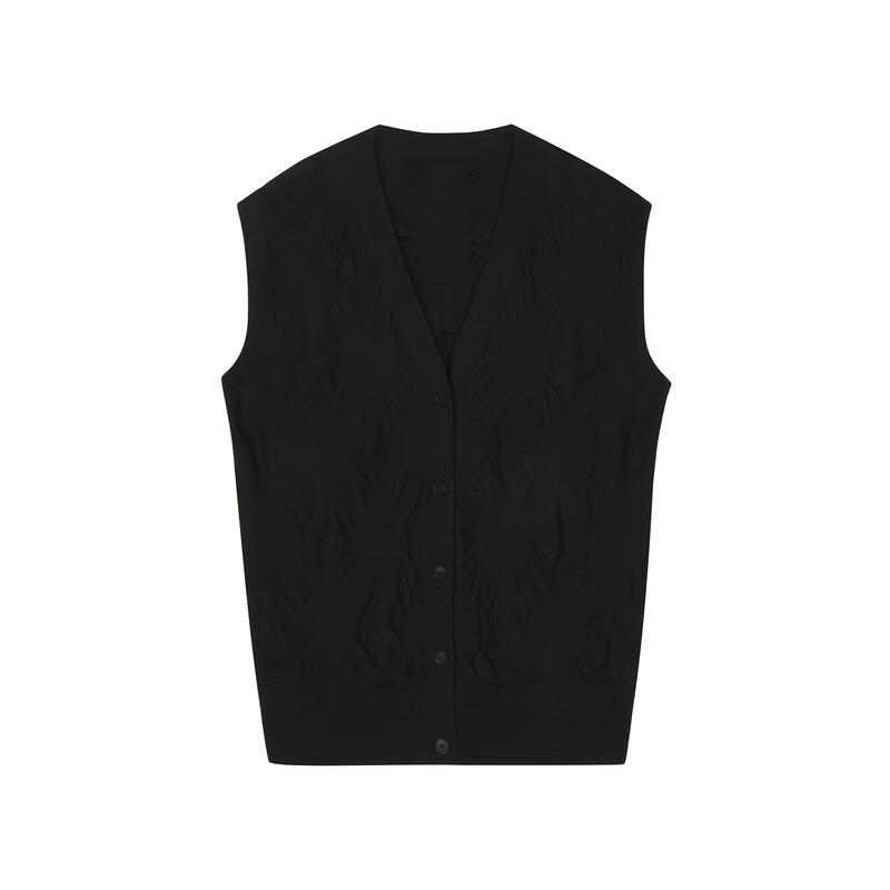 LESS 2024 Autumn Lambswool Slim V-neck Vest Sweater