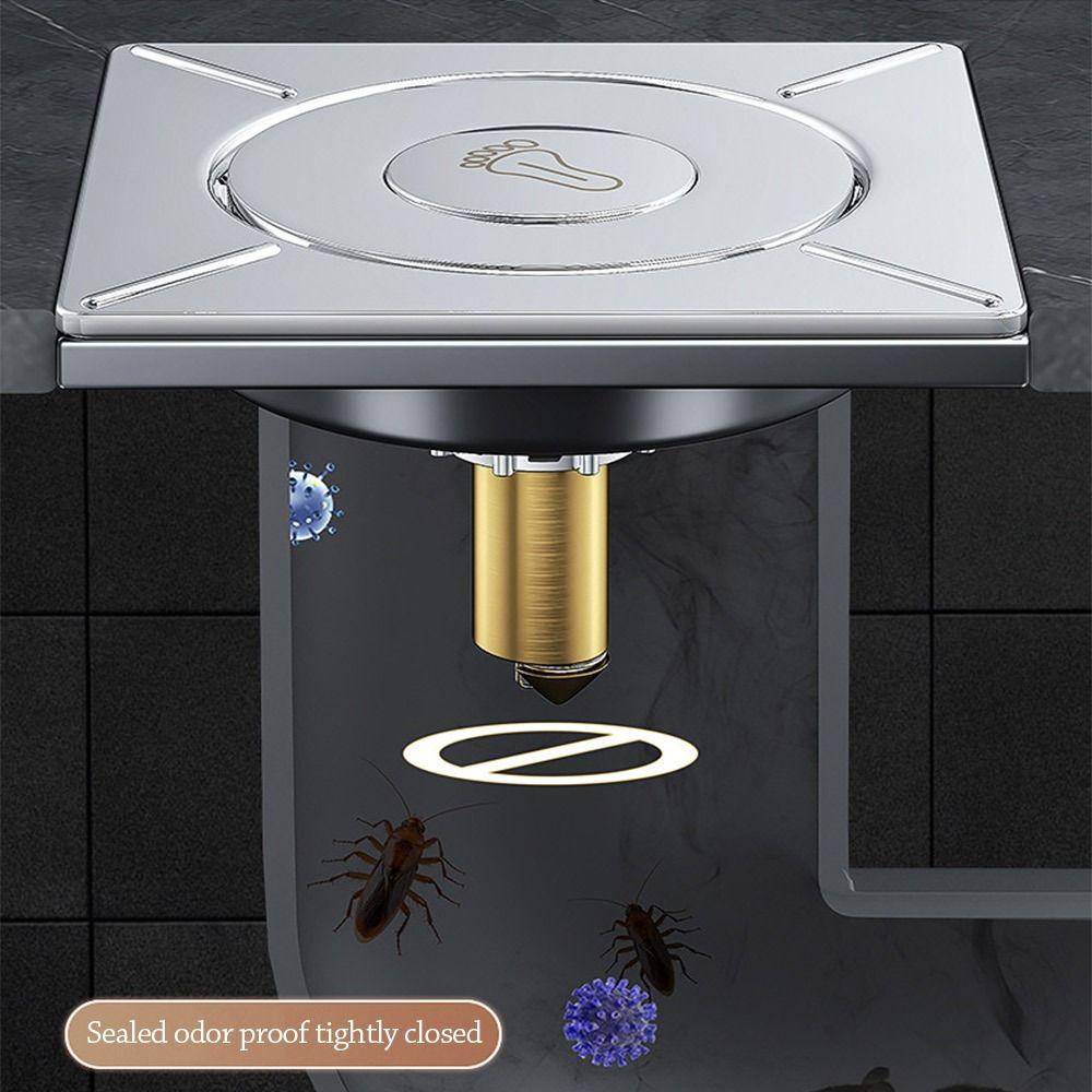 Stainless Steel Press-Type Floor Drain Pedal Type Drain Filter Creative Shower Foot Floor Drain