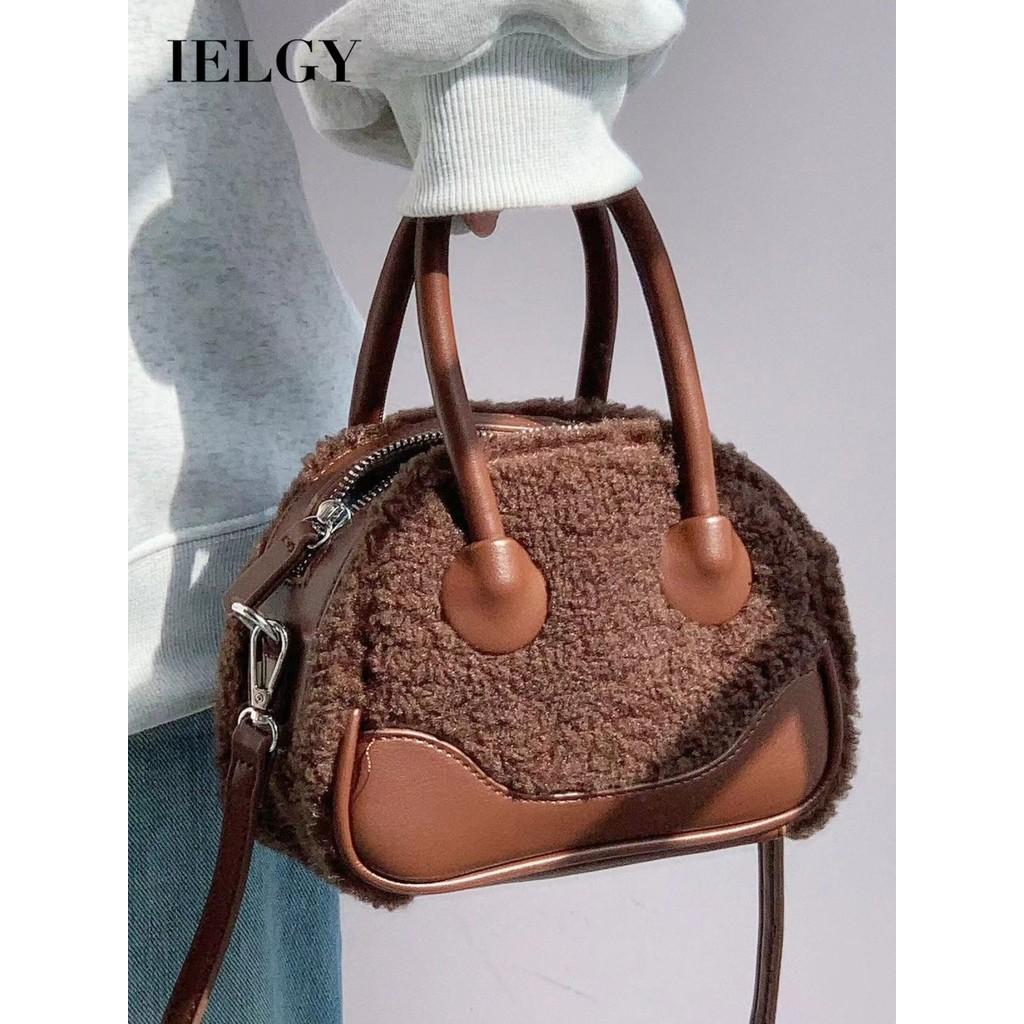 IELGY Autumn Winter Handbag High-Value Ladies Fashion Plush Messenger Bag