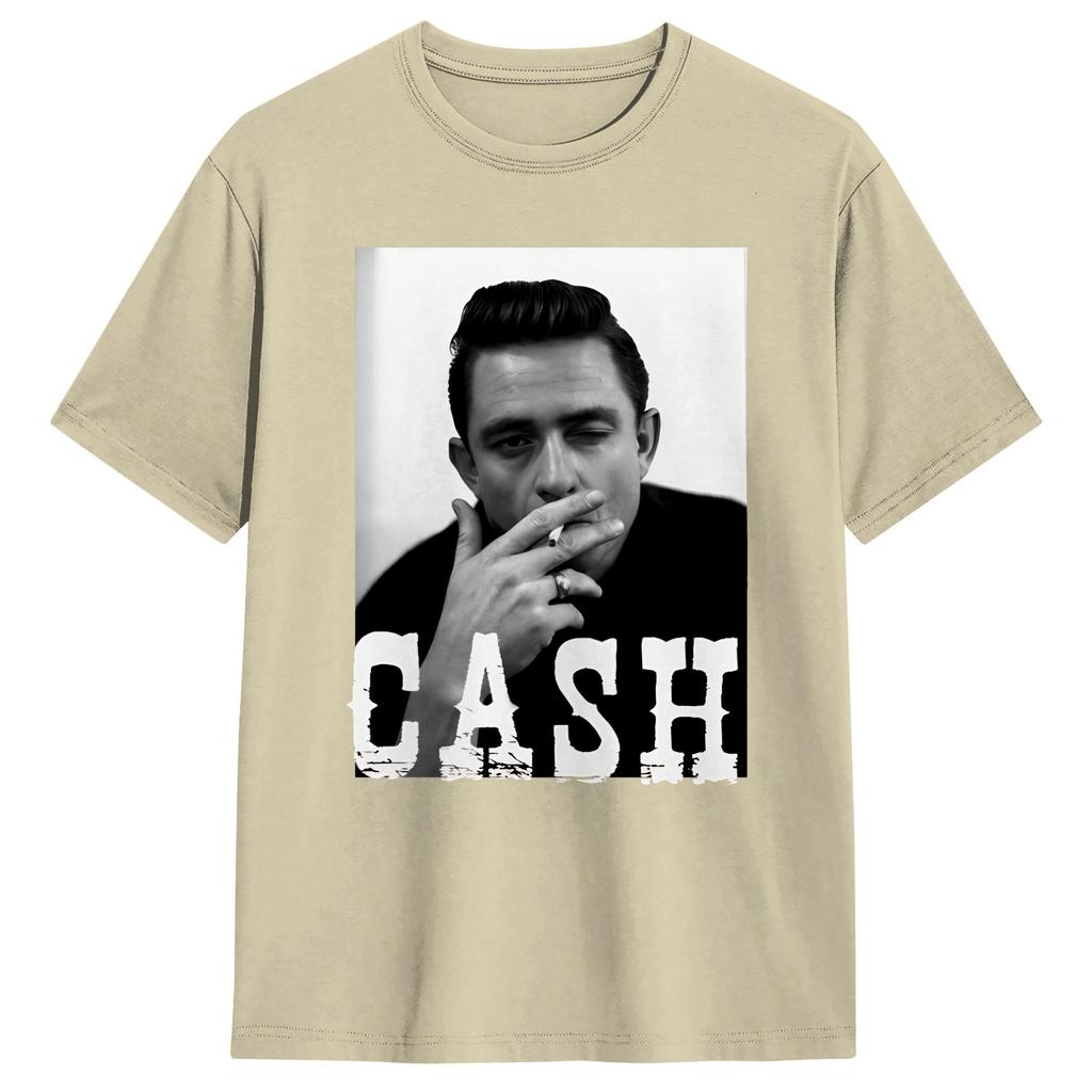 Vintage T Shirt Johnny Cash 100 Cotton T Shirts  Hip Hop Tshirt for Unisexs Summer Aesthetic Printed Short Sleeve Tops
