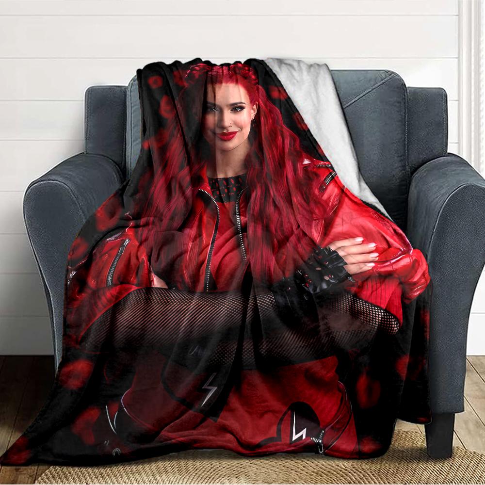 1pc Descendants The Rise of Red1 Blanket, Gift, for Men and Women, Soft Blanket, Good for Sofa Bed Couch Travel, Lightweight Flannel Blanket