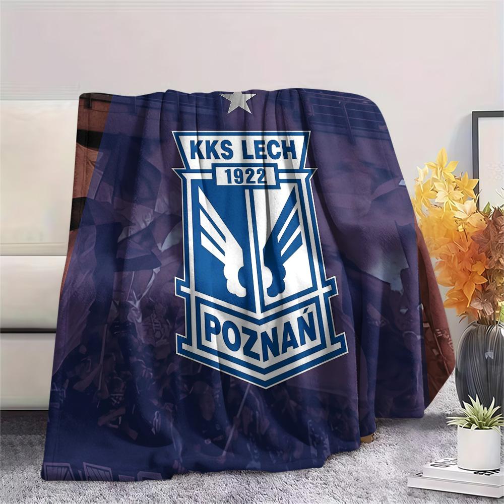 KKS Lech Poznan Flannel Blanket, High quality Comfortable for All Seasons, Home Decor, Warmth and Comfort