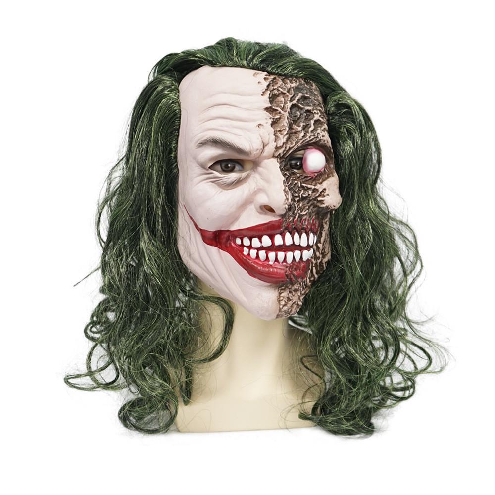 Latex Joker Head Mask With Large Eyes For Halloween Costume And Pranks