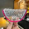 1pc Dopamine Dragon Fruit Hair Clip for Women-Cute Cartoon Design, Clear & Pink Acrylic Hairpin with Black Dots