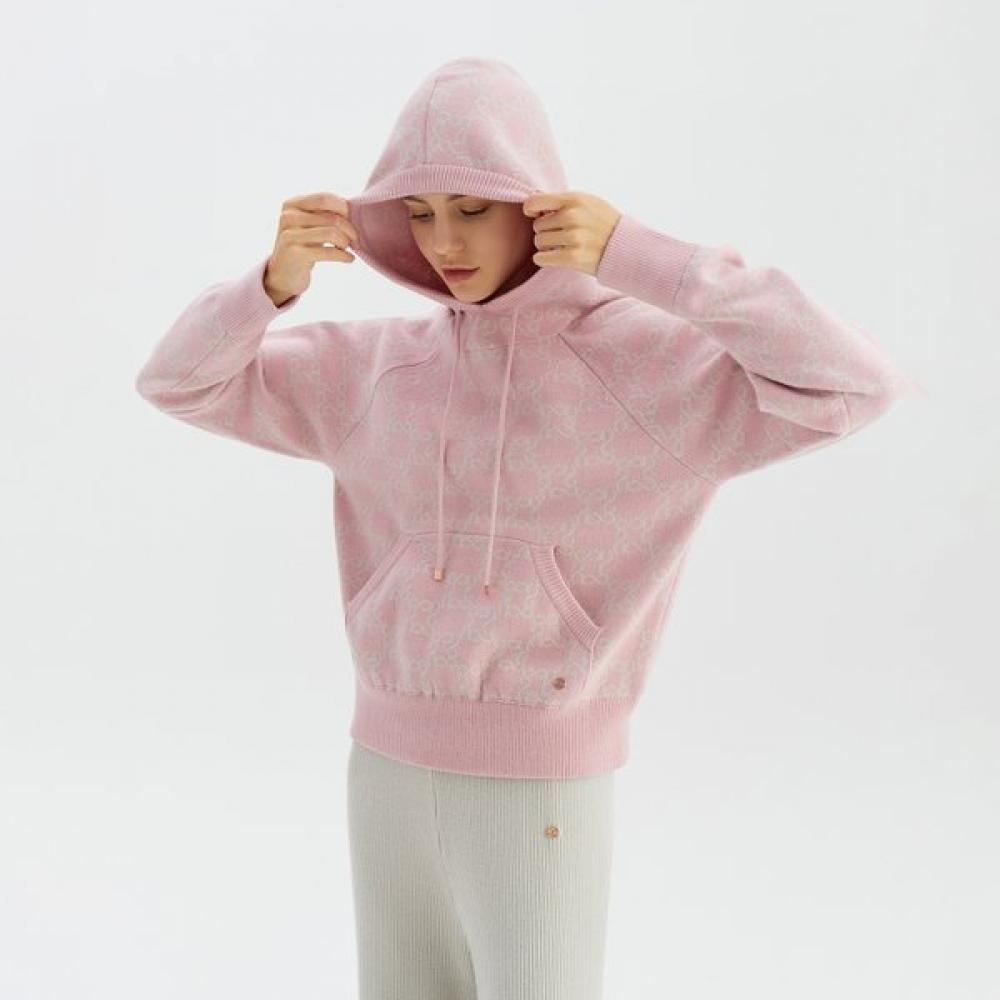 Huit Jacquard Knit Hoodie Htwtp3k12t