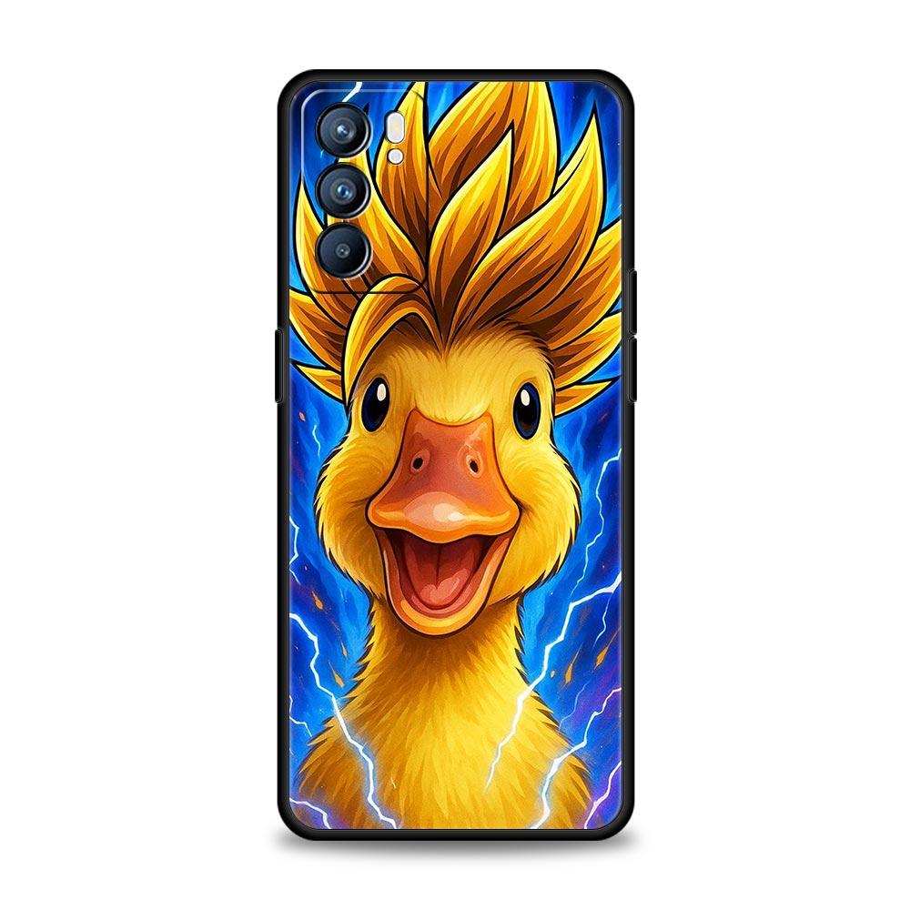 Cartoon Duck Phone Case For Oppo Reno 13 12 11 10 7 F Find X5 X6 A98 A80 A79 A78 A57 A54 A31 A17 Pro 5G Soft TPU Cover Funda Bag