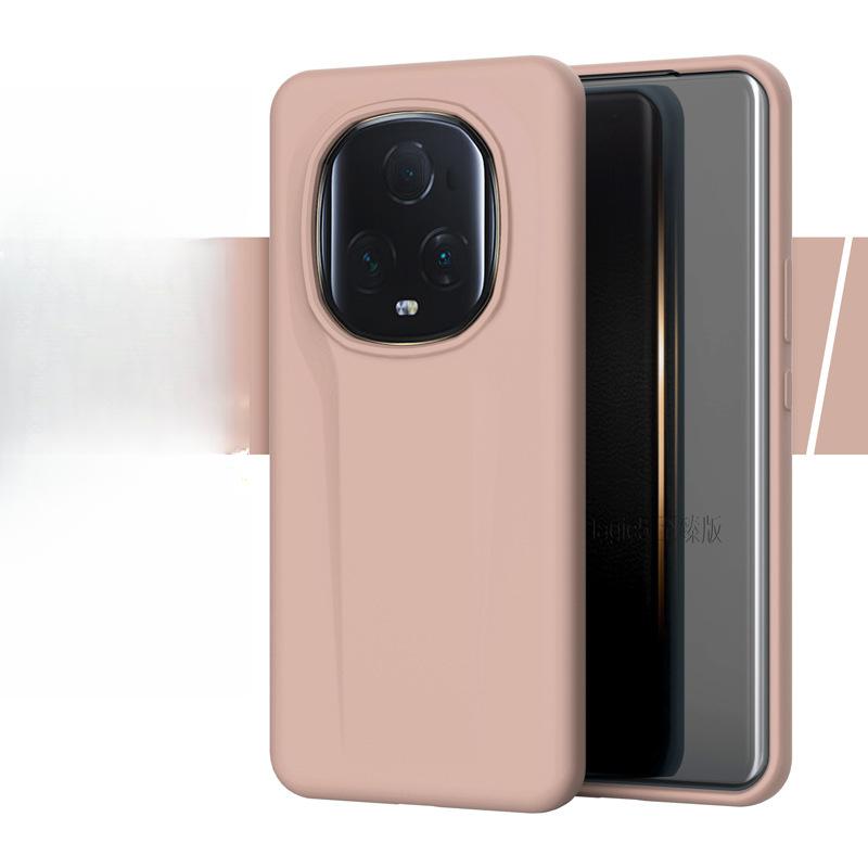 Suitable for HONOR Magic5pro Phone Case Liquid Silicone, Huawei MATE70 Full Soft Case Solid Color Band Packaging