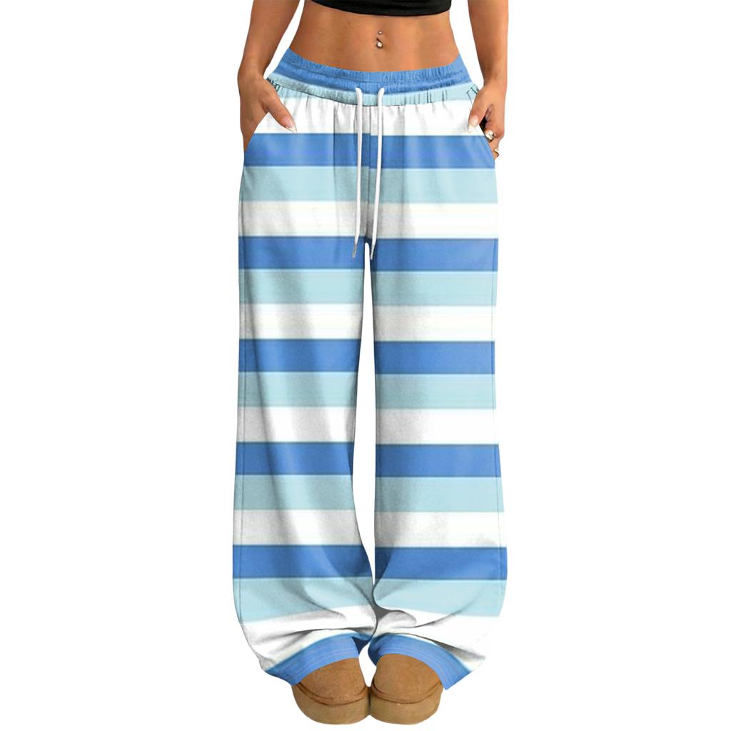 Damen Lässige und Modische Bedruckte Elastische Taille Weite Hose