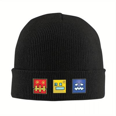 Geometry Dash Beanie Hats Meme Casual Caps Men Women Gym Knit Hat Autumn Custom Head Wrap Beanie Hat