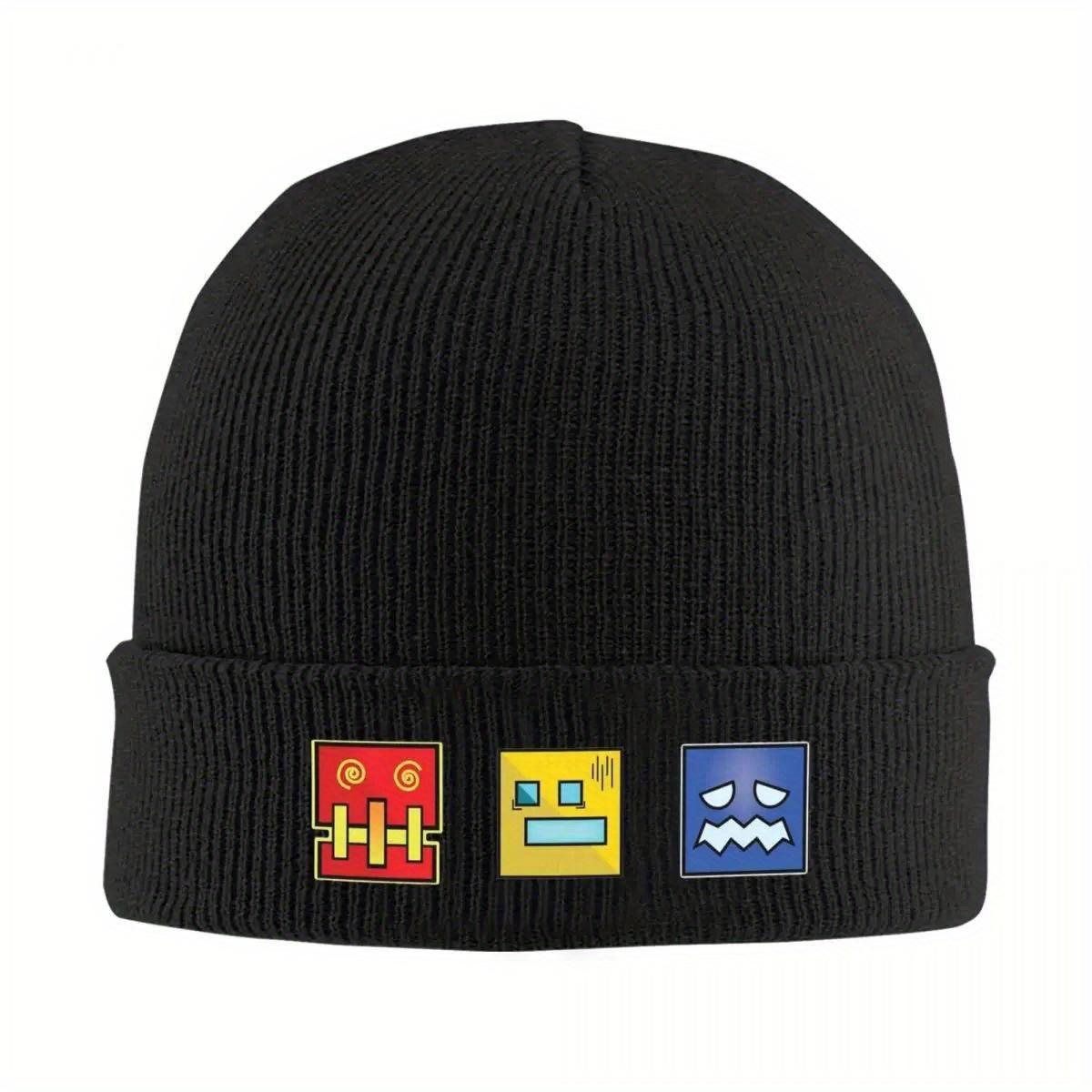 

Geometry Dash Beanie Hats meme Casual Caps Men Women Gym Knit Hat Autumn Custom Head Wrap Beanie Hat