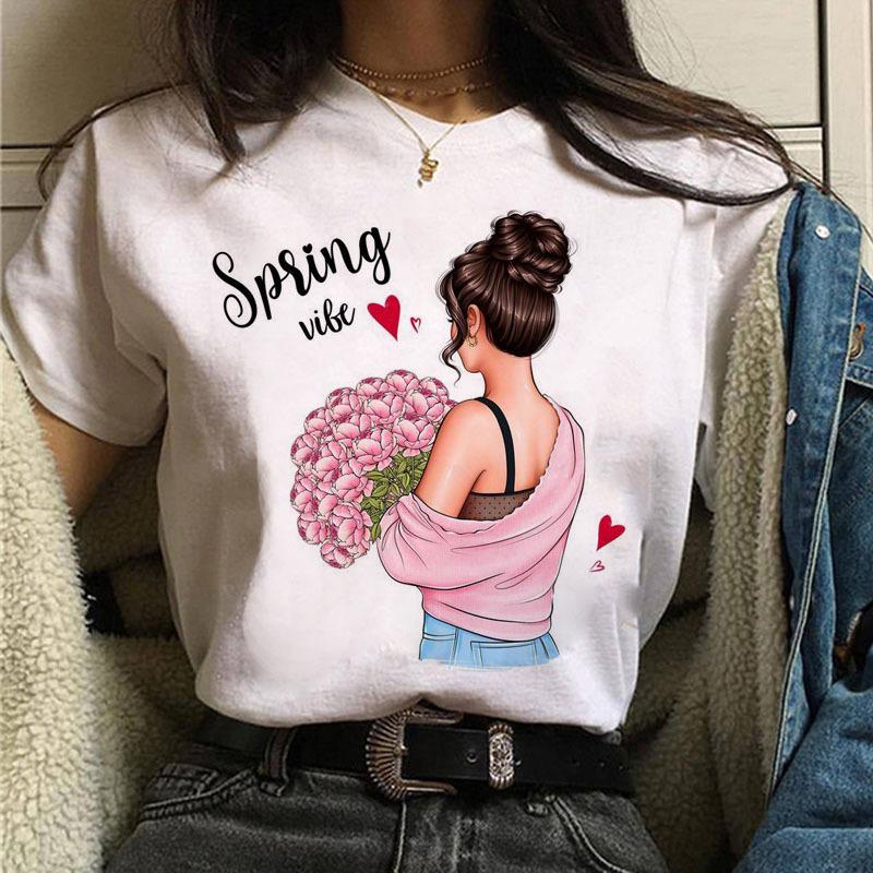 Summer Fashion City Girls Simple T-shirt Trend Women's Fashion White Short-sleeved Women's T-shirt Harajuku