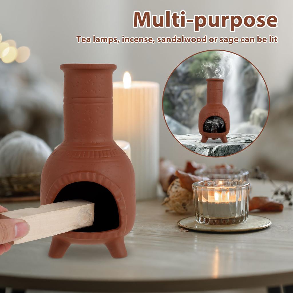 Ceramic Incense Burner Santo Holder Sage Burner Holder Incense Burner Chimney Dish Smudge Bowl for Yoga Meditation Zen Home Deco