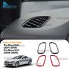 For Mercedes Benz SLK R172 2011-2016 SLC 2016- Car Dashboard Side Air Vents Panel Real Soft Carbon Fiber Trim Sticker