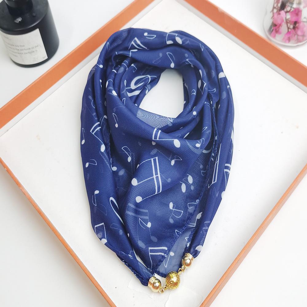 Spring/Summer 2025 Women's High-End Silk Scarf: Magnetic Buckle Triangle Snood for Neck Protection