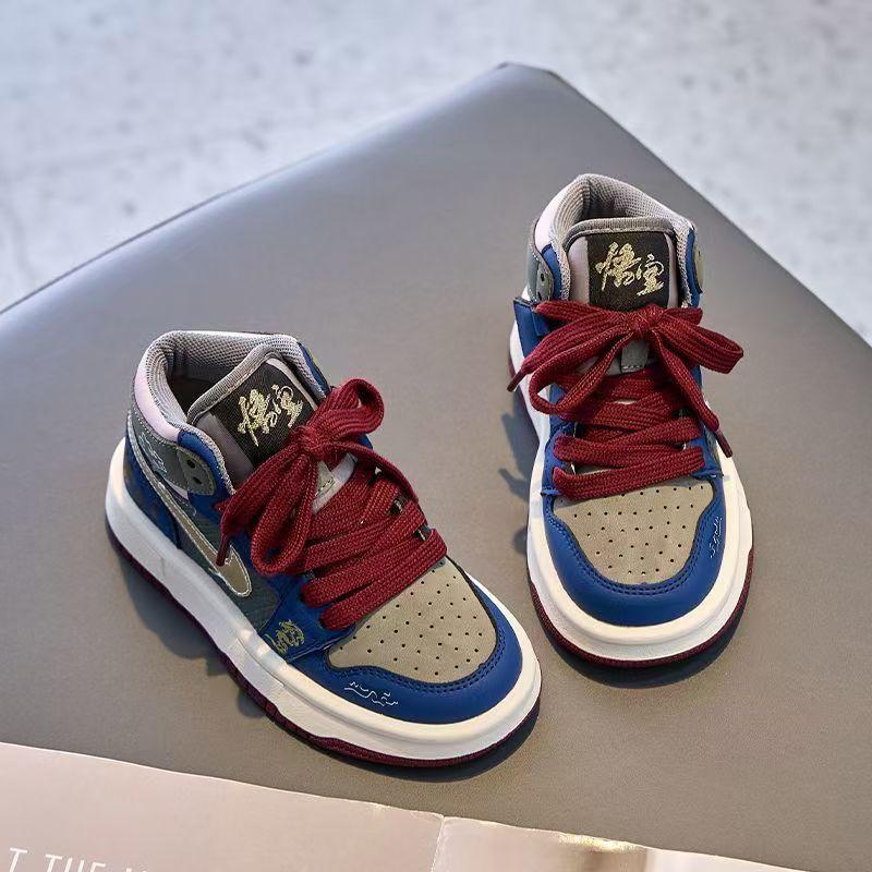 

Мальчики спортивная обувь детская мода высокие кеды 2025 осень и зима новые бархатные две хлопковые туфли девочки кроссовки прилив 32-37 yards one hand shot 6 pairs