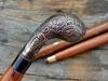 Antique Style Victorian Vintage Designer Brass Handle Cane Wooden Walking Stick