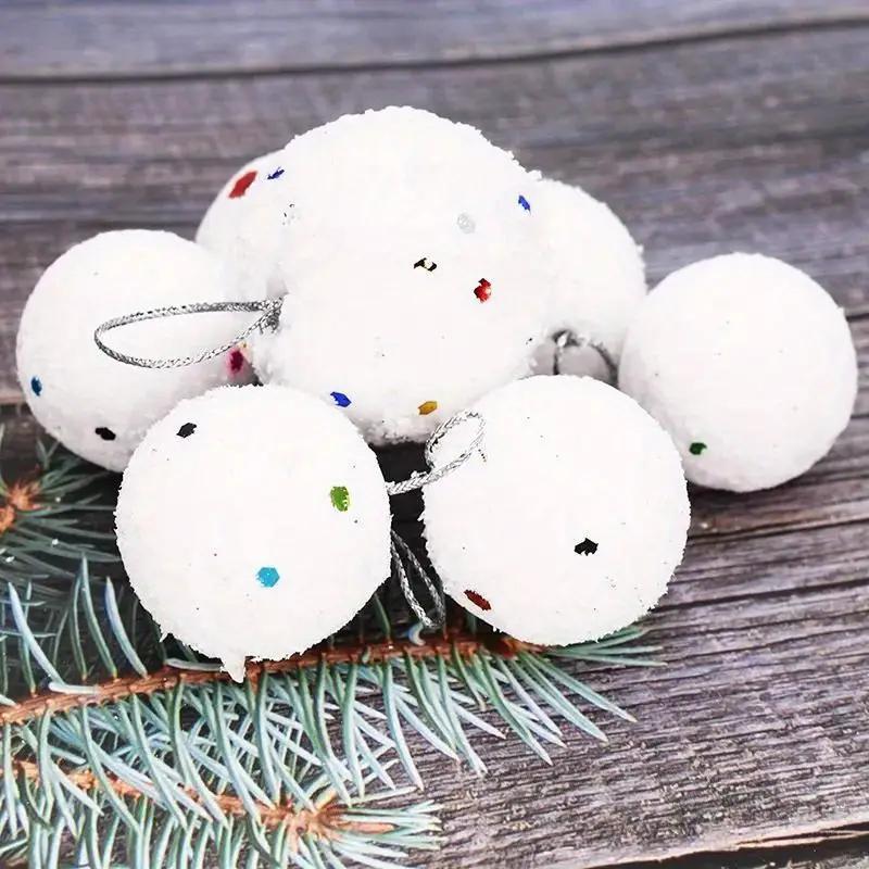 Christmas Tree Snowball Decoration White Foam Balls for Festival Ceiling Party Holiday Shop Decoration Supplies