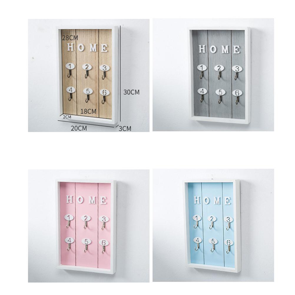 Wooden Holder Wall Mounted Key Hook For Home Office Decorative Key Organizer Rack Hooks Coats Hats Storage