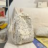Women's Corduroy Backpack Large Capacity Bow Student Schoolbag