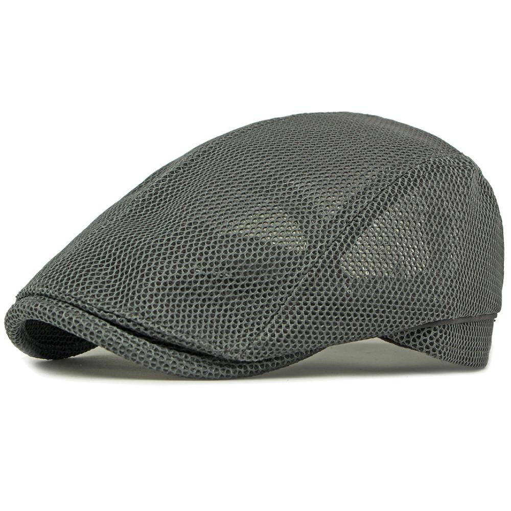 Ht4832 Beret Cap Spring Summer Sun Hat Cap For Men Women Breathable Mesh Trucker Cap Solid Plain Ivy Flat Cap Male Female Berets