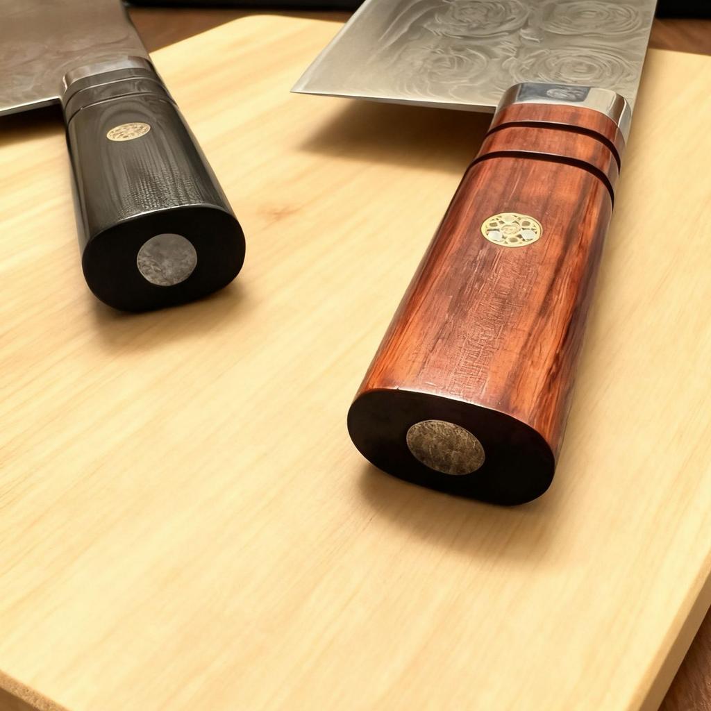 7.5 Inch Slicing Knife 67-layers Damascus Steel Powder alloy steel core Blade Rosewood / G10 Handle Chef Cleaver Kitchen Knife