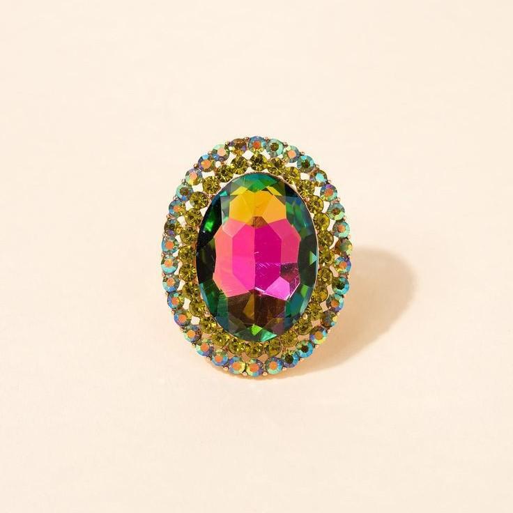 Exaggerated Oval Ring Fashion Open Ring Retro Accessory