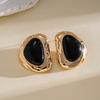 European and American silver needle geometric resin acrylic stud earrings summer small fresh earrings light luxury high-end earrings women