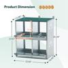 4 Compartment Wall Mount Galvanized Metal Chicken Nesting Boxes, Heavy Duty Egg Laying Nest Box for All Breeds of Hens