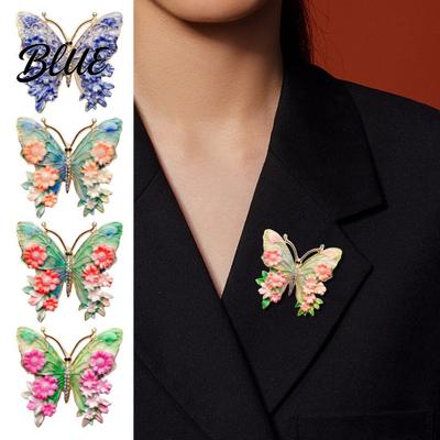 Sophisticated Outfit Accessory Women Brooch Flower Decor Butterflies Shape Pin