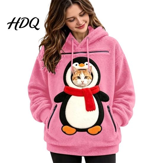 Zachte Polyester Draag Hoodie Pullover Kerst Huisdier Mannen Sweatshirt voor Vrouwen met Kangoeroe Vakantie Liefhebber